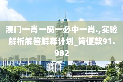 澳门一肖一码一必中一肖.,实验解析解答解释计划_简便款91.982