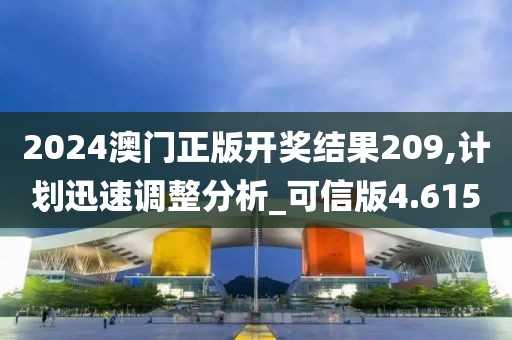 2024澳门正版开奖结果209,计划迅速调整分析_可信版4.615