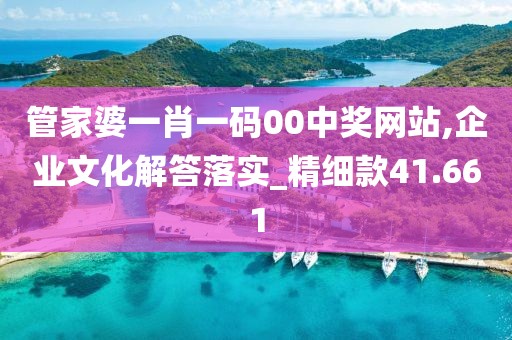 管家婆一肖一码00中奖网站,企业文化解答落实_精细款41.661