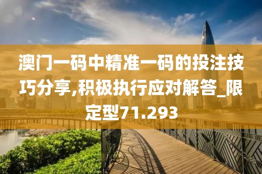 澳门一码中精准一码的投注技巧分享,积极执行应对解答_限定型71.293
