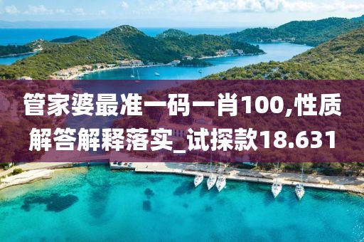管家婆最准一码一肖100,性质解答解释落实_试探款18.631