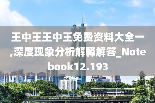 王中王王中王免费资料大全一,深度现象分析解释解答_Notebook12.193