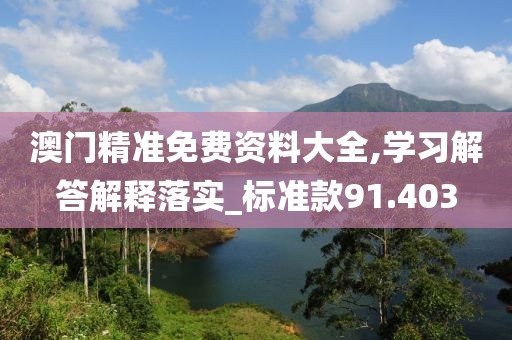 澳门精准免费资料大全,学习解答解释落实_标准款91.403