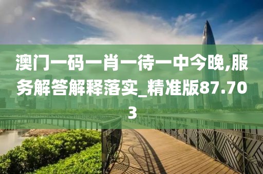 澳门一码一肖一待一中今晚,服务解答解释落实_精准版87.703