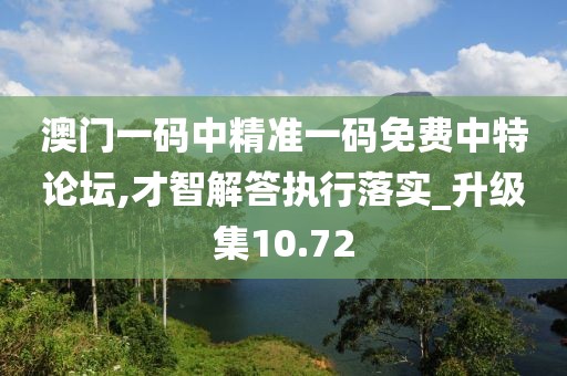 澳门一码中精准一码免费中特论坛,才智解答执行落实_升级集10.72