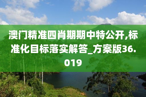 澳门精准四肖期期中特公开,标准化目标落实解答_方案版36.019
