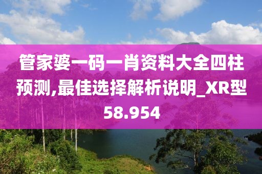 管家婆一码一肖资料大全四柱预测,最佳选择解析说明_XR型58.954