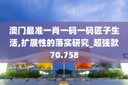 澳门最准一肖一码一码匠子生活,扩展性的落实研究_超强款70.758