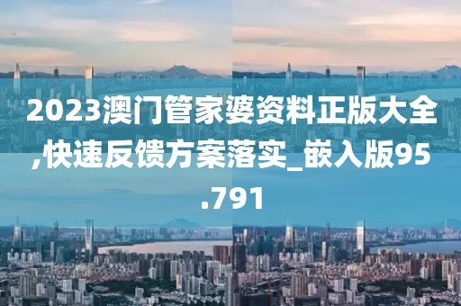 2023澳门管家婆资料正版大全,快速反馈方案落实_嵌入版95.791