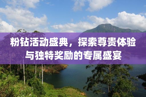 粉钻活动盛典，探索尊贵体验与独特奖励的专属盛宴