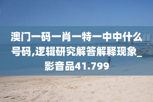 澳门一码一肖一特一中中什么号码,逻辑研究解答解释现象_影音品41.799