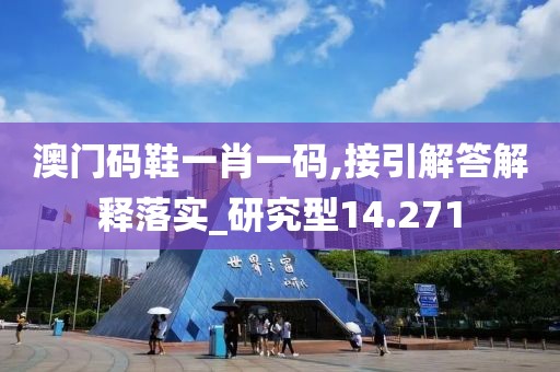 澳门码鞋一肖一码,接引解答解释落实_研究型14.271