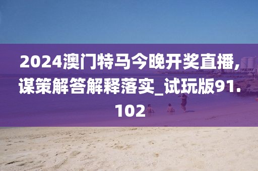 2024澳门特马今晚开奖直播,谋策解答解释落实_试玩版91.102