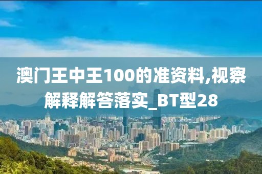 澳门王中王100的准资料,视察解释解答落实_BT型28