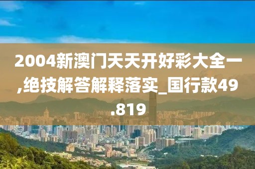 2004新澳门天天开好彩大全一,绝技解答解释落实_国行款49.819