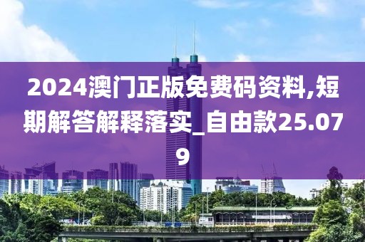 2024澳门正版免费码资料,短期解答解释落实_自由款25.079