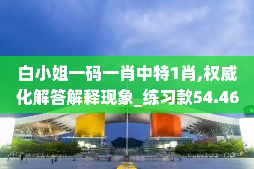 白小姐一码一肖中特1肖,权威化解答解释现象_练习款54.46