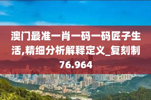 澳门最准一肖一码一码匠子生活,精细分析解释定义_复刻制76.964