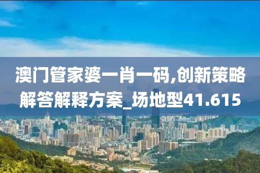 澳门管家婆一肖一码,创新策略解答解释方案_场地型41.615