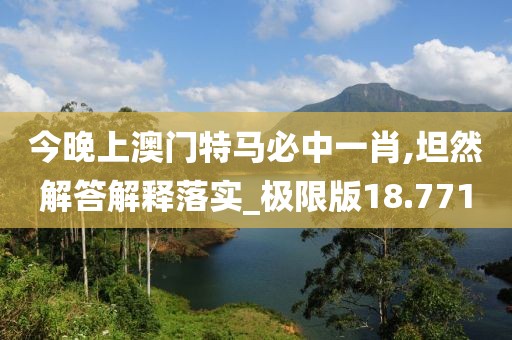 今晚上澳门特马必中一肖,坦然解答解释落实_极限版18.771