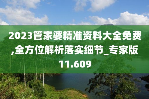 2023管家婆精准资料大全免费,全方位解析落实细节_专家版11.609