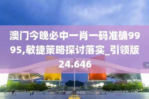 澳门今晚必中一肖一码准确9995,敏捷策略探讨落实_引领版24.646