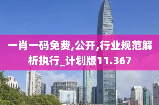 一肖一码免费,公开,行业规范解析执行_计划版11.367