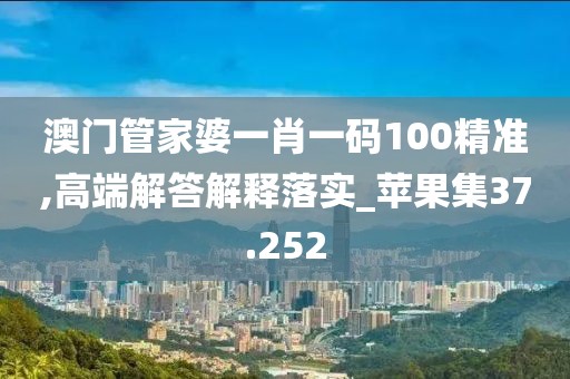 澳门管家婆一肖一码100精准,高端解答解释落实_苹果集37.252
