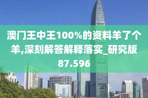 澳门王中王100%的资料羊了个羊,深刻解答解释落实_研究版87.596