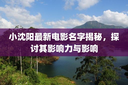 小沈阳最新电影名字揭秘，探讨其影响力与影响