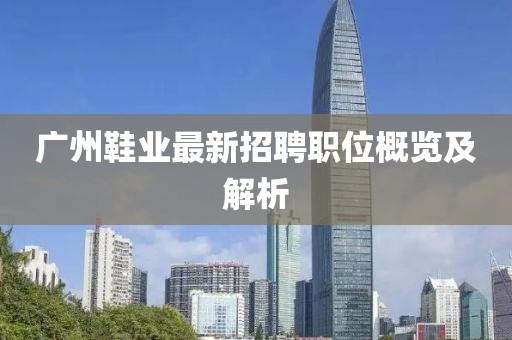 广州鞋业最新招聘职位概览及解析