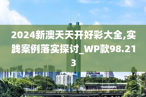 2024新澳天天开好彩大全,实践案例落实探讨_WP款98.213