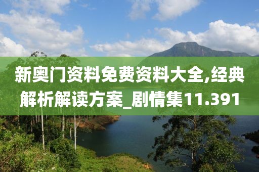 新奥门资料免费资料大全,经典解析解读方案_剧情集11.391