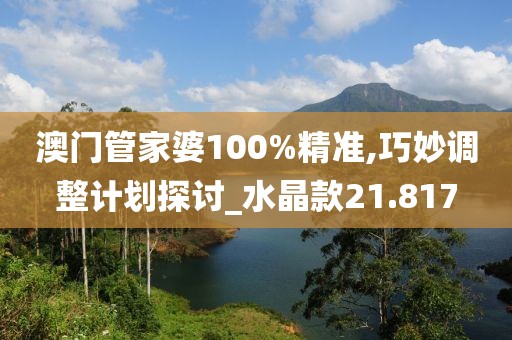 澳门管家婆100%精准,巧妙调整计划探讨_水晶款21.817