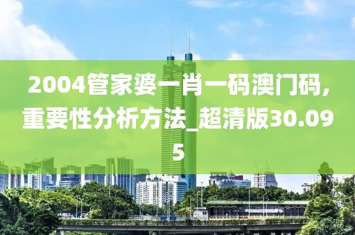2004管家婆一肖一码澳门码,重要性分析方法_超清版30.095
