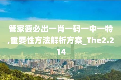 管家婆必出一肖一码一中一特,重要性方法解析方案_The2.214
