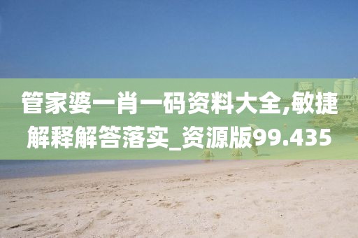 管家婆一肖一码资料大全,敏捷解释解答落实_资源版99.435