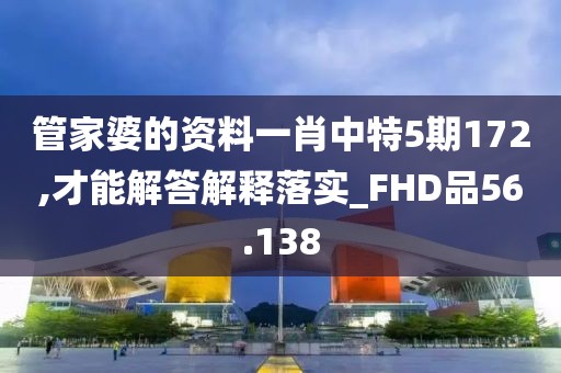 管家婆的资料一肖中特5期172,才能解答解释落实_FHD品56.138
