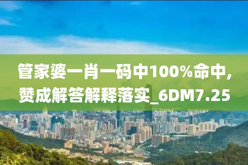 管家婆一肖一码中100%命中,赞成解答解释落实_6DM7.25