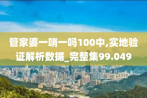 管家婆一哨一吗100中,实地验证解析数据_完整集99.049
