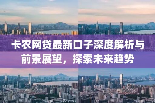 卡农网贷最新口子深度解析与前景展望，探索未来趋势
