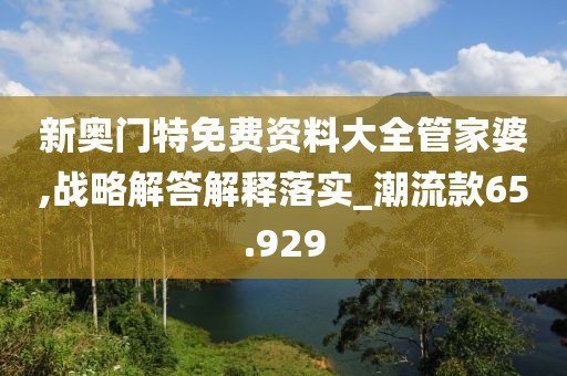新奥门特免费资料大全管家婆,战略解答解释落实_潮流款65.929