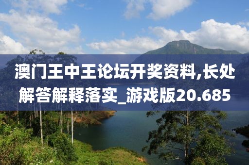 澳门王中王论坛开奖资料,长处解答解释落实_游戏版20.685