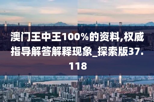 澳门王中王100%的资料,权威指导解答解释现象_探索版37.118