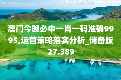 澳门今晚必中一肖一码准确9995,运营策略落实分析_储备版27.389