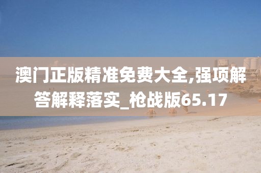 澳门正版精准免费大全,强项解答解释落实_枪战版65.17