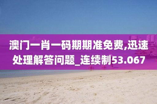澳门一肖一码期期准免费,迅速处理解答问题_连续制53.067