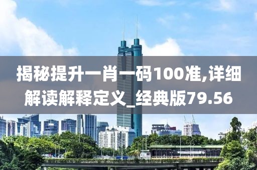揭秘提升一肖一码100准,详细解读解释定义_经典版79.56