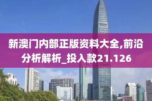 新澳门内部正版资料大全,前沿分析解析_投入款21.126