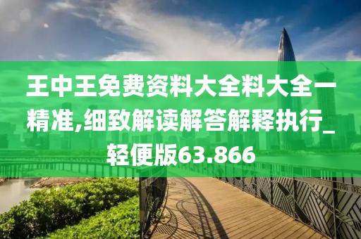 王中王免费资料大全料大全一精准,细致解读解答解释执行_轻便版63.866